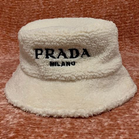 prada cream hat